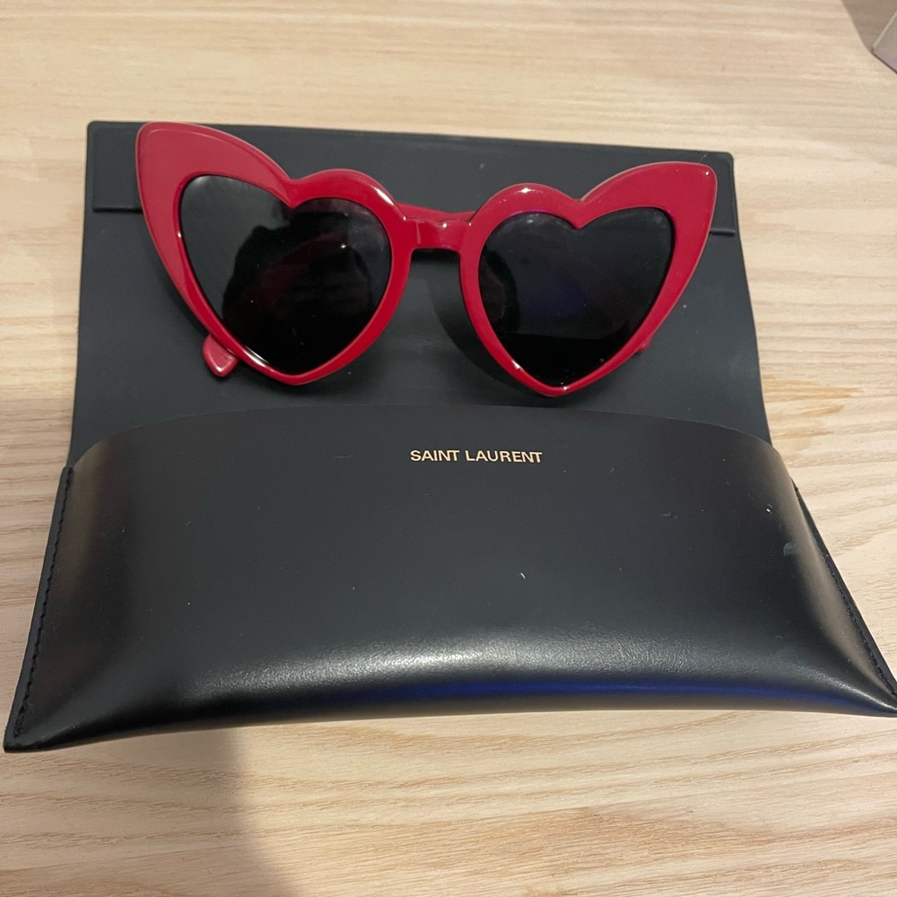 Saint Laurent Red Heart Sunglasses
